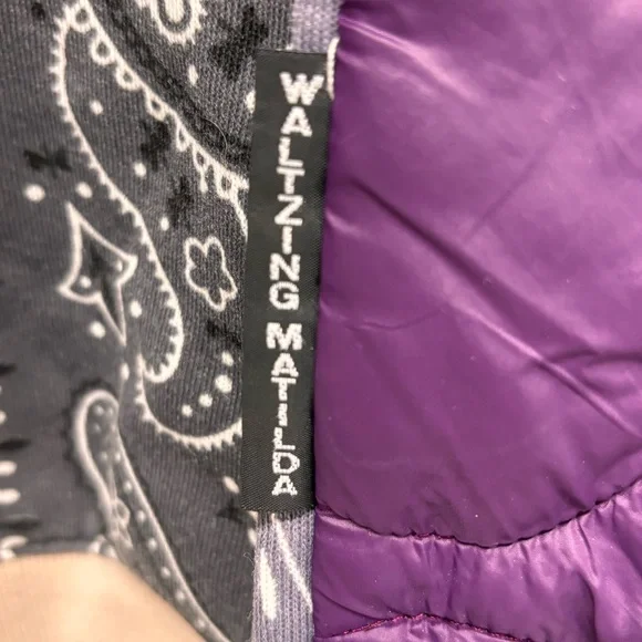 Kapital Kountry Japan Bandana Patchwork Grey Purple Sweatshirt Mens 3 Large NWT